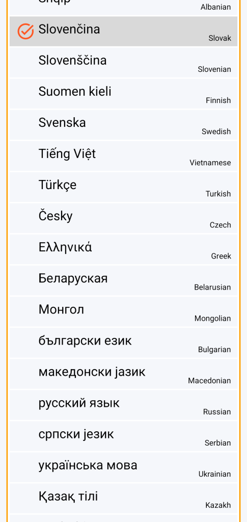 LocalSafeBox - Výber jazyka