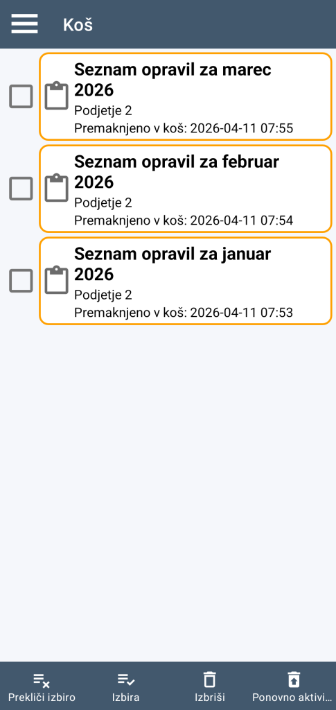 LocalSafeBox - Upravljanje koša