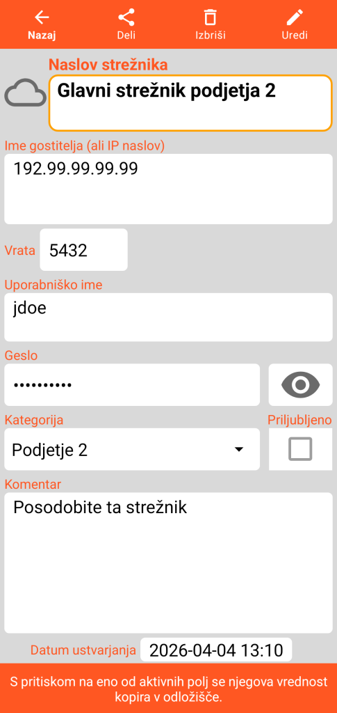 LocalSafeBox - Pregled Strežnika