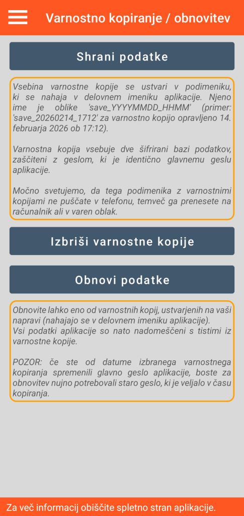 LocalSafeBox - Upravljanje varnostnih kopij in obnovitev