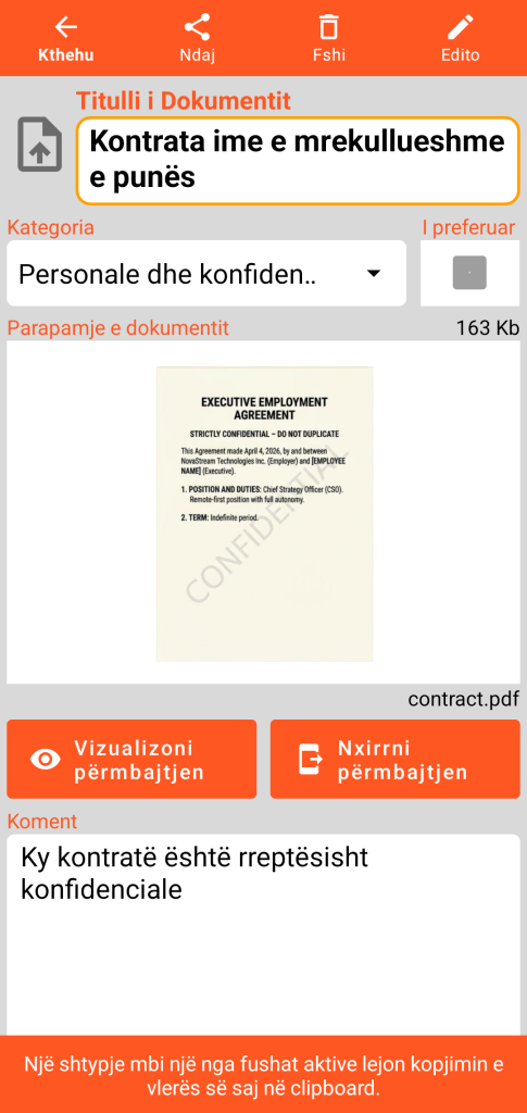 LocalSafeBox - Konsultimi i një Document që përmban një skedar PDF