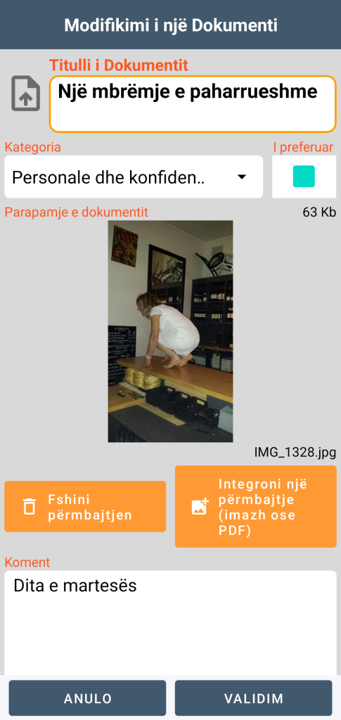 LocalSafeBox - Redaktimi i një Document që përmban një fotografi