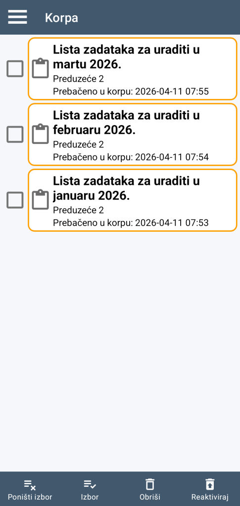 LocalSafeBox - Upravljanje korpom za otpatke