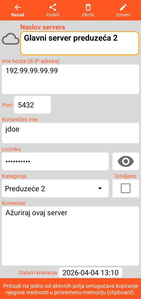 LocalSafeBox - Pregled servera