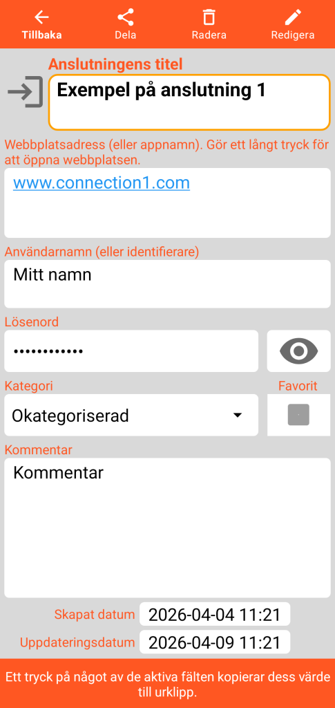 LocalSafeBox - Konsultation av en Anslutning
