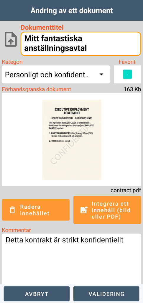 LocalSafeBox - Redigering av ett Document som innehåller en PDF-fil