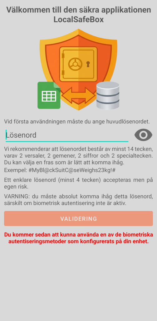 LocalSafeBox - Initial autentisering