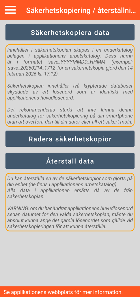 LocalSafeBox - Hantering av säkerhetskopiering och återställning