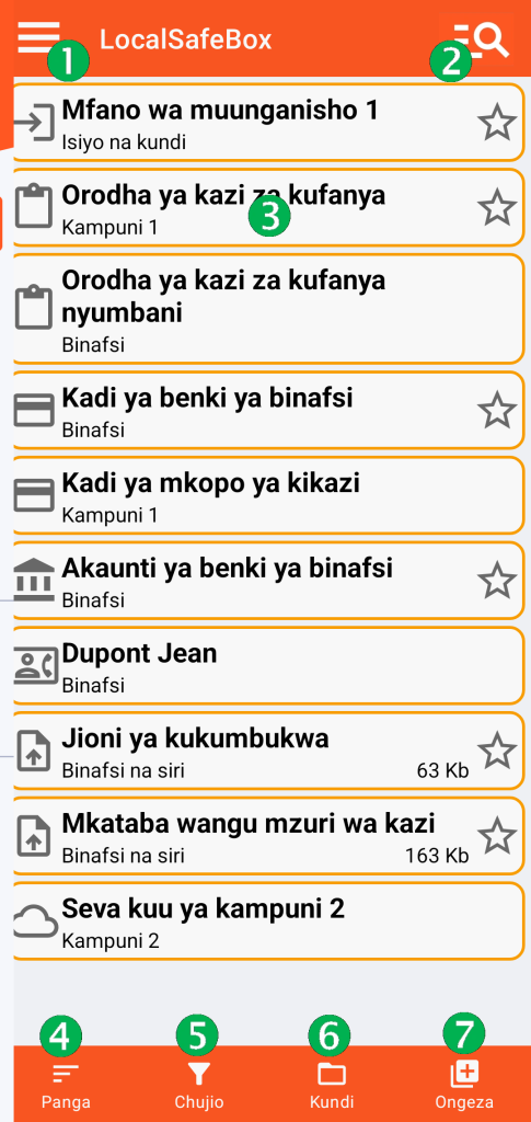 LocalSafeBox - Skrini kuu