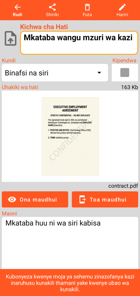LocalSafeBox - Uchunguzi wa Document iliyo na faili ya PDF