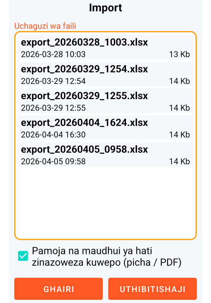 LocalSafeBox - Usimamizi wa faili ya XLSX ya kuingiza