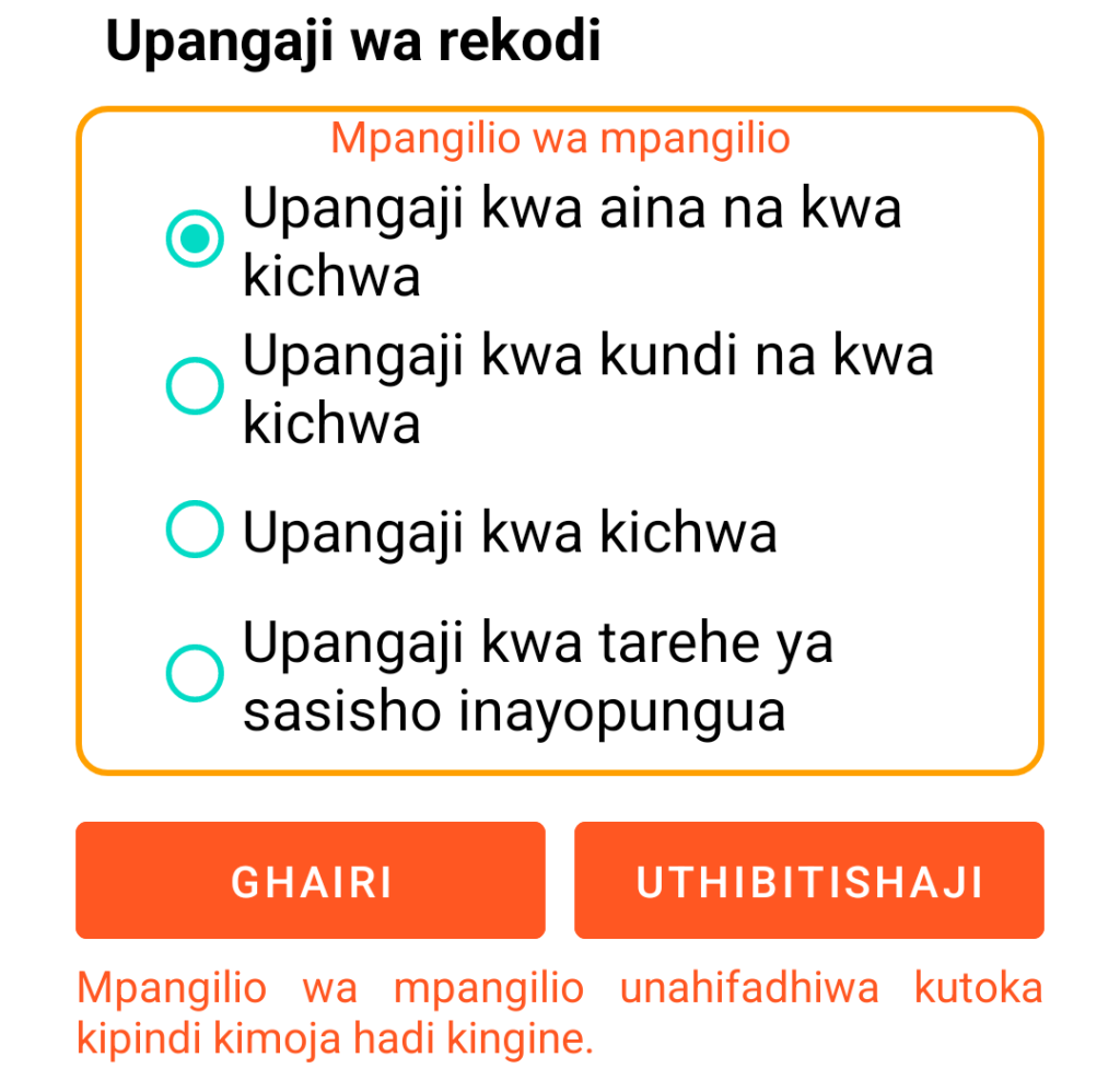 LocalSafeBox - Upangaji wa rekodi