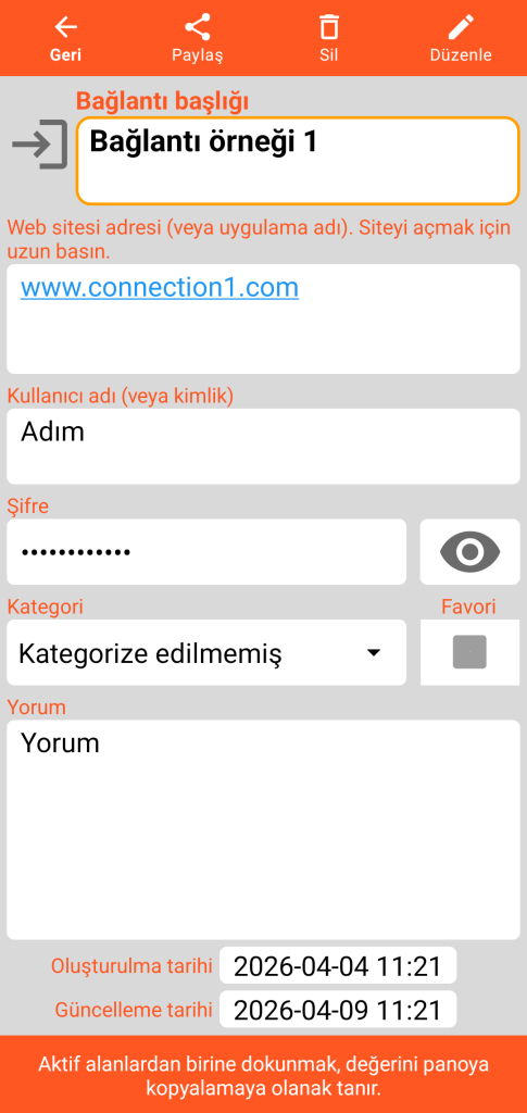 LocalSafeBox - Bir Bağlantı Görüntüleme