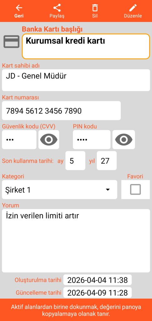 LocalSafeBox - Bir banka kartı danışması