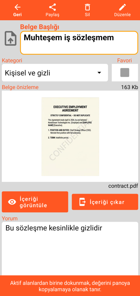 LocalSafeBox - PDF dosyası içeren bir Document Görüntüleme