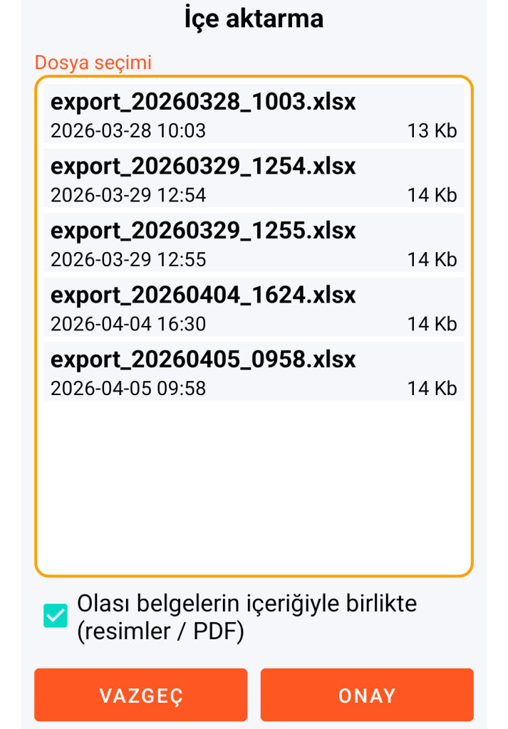 LocalSafeBox - İçe aktarılacak XLSX dosyası yönetimi