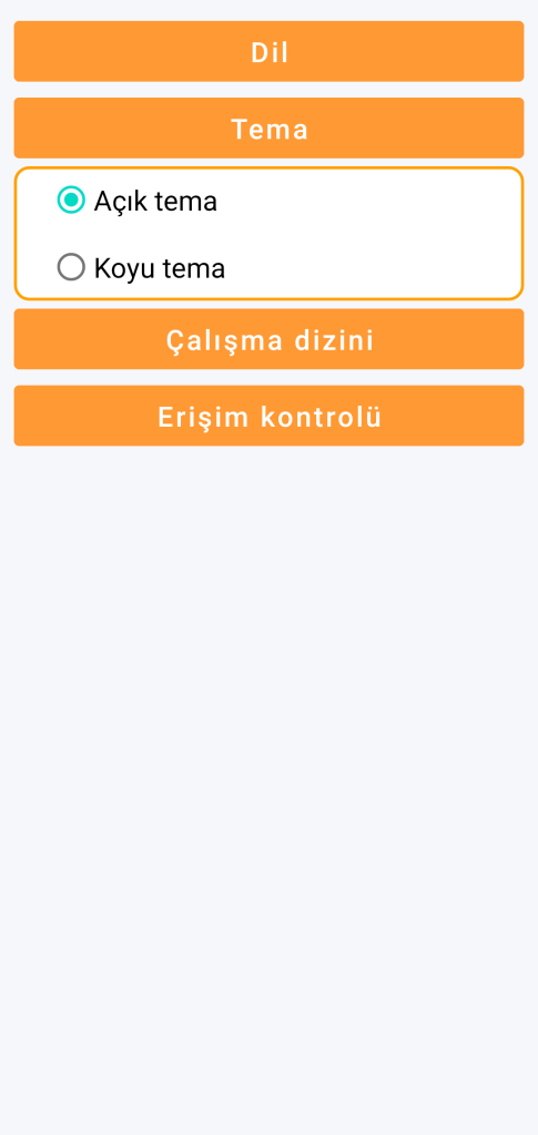 LocalSafeBox - Tema seçimi