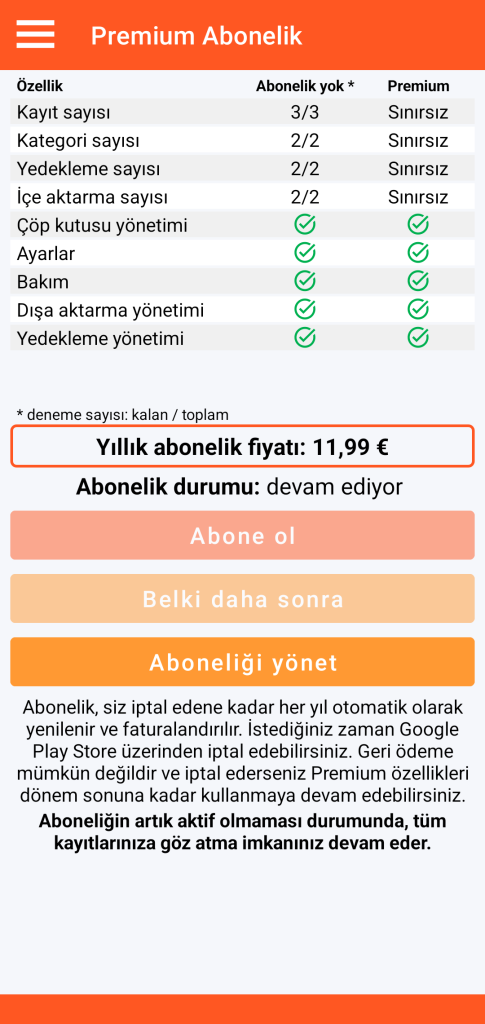 LocalSafeBox - Premium abonelik yönetimi