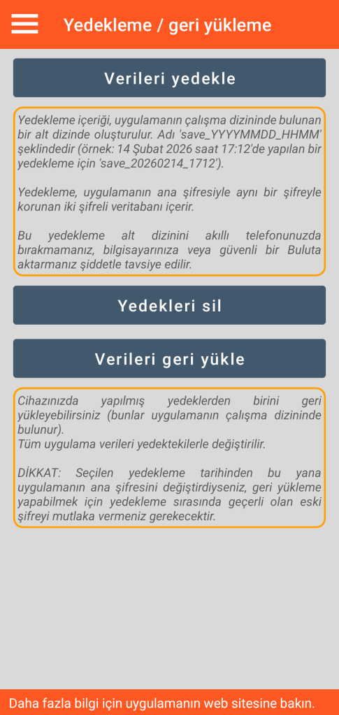 LocalSafeBox - Yedekleme ve geri yükleme yönetimi