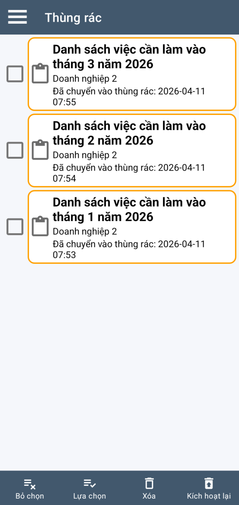 LocalSafeBox - Quản lý Thùng rác