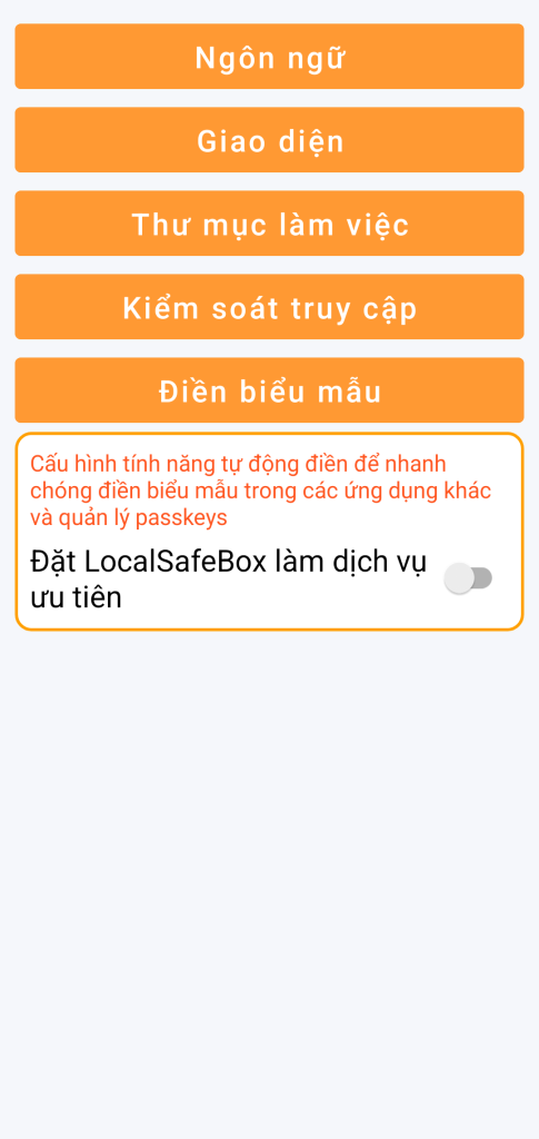 Tự động điền (autofill)
