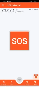 SOS Universal - écran principal