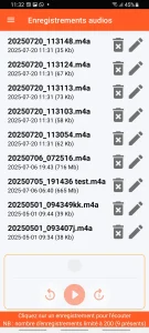 SOS Universal - gestion des enregistrements audios