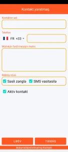 SOS Universal - kontakt əlavə et və ya dəyişdir