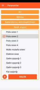 SOS Universal - səs siqnalının parametrləri