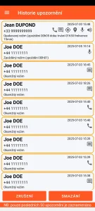 SOS Universal - historie upozornění