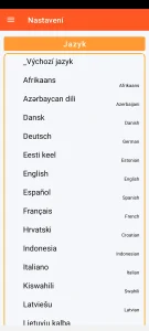 SOS Universal - nastavení jazyka