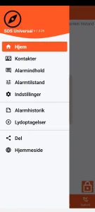 SOS Universal - hovedmenu