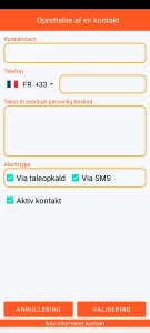 SOS Universal - tilføj eller rediger kontakt