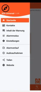 SOS Universal - Hauptmenü