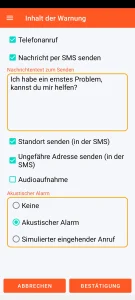 SOS Universal - Alarminhalt