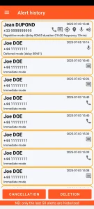 SOS Universal - alert history