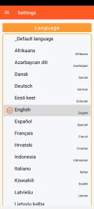 SOS Universal - language settings