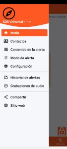 SOS Universal - menú principal