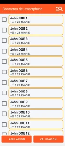 SOS Universal - añadir contacto desde la agenda