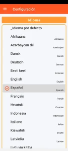 SOS Universal - configuración del idioma