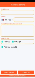 SOS Universal – kontakti lisamine või muutmine