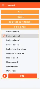 SOS Universal – helisignaali seadistamine