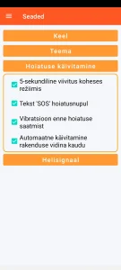 SOS Universal – hoiatuse käivitamise seadistamine