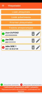 SOS Universal - yhteystietojen hallinta