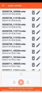 SOS Universal - upravljanje audio snimkama