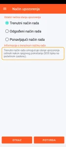 SOS Universal - trenutačni način rada