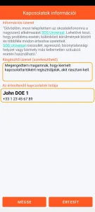 SOS Universal - kapcsolatok tájékoztatása