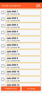 SOS Universal - tambah kontak dari buku alamat