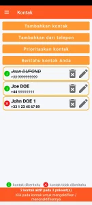 SOS Universal - manajemen kontak