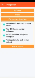 SOS Universal - pengaturan pemicu peringatan